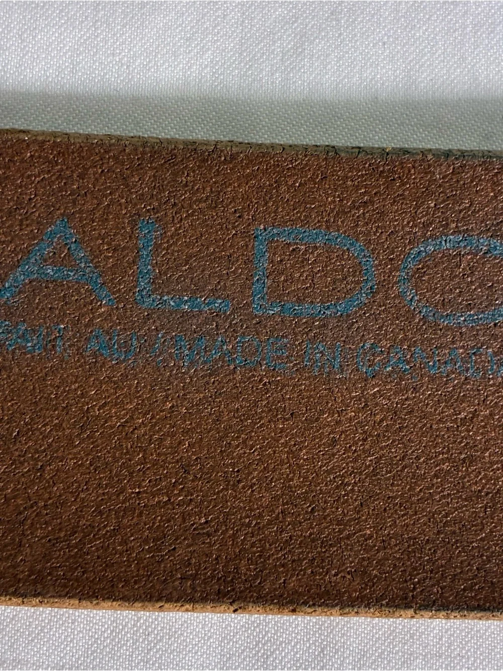 ALDO Womens belt Sz L tan genuine leather made in Canada